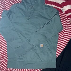 Carhartt Green Hoodie with Sleeve Logo